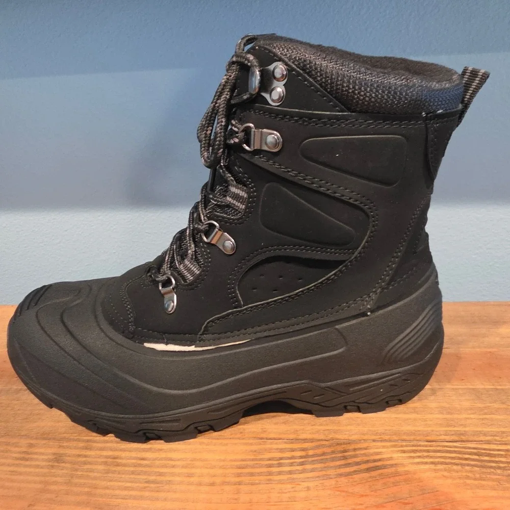 London Fog Mens Breckenridge Winter Boots Black Insulated Waterproof 8M CL30322M